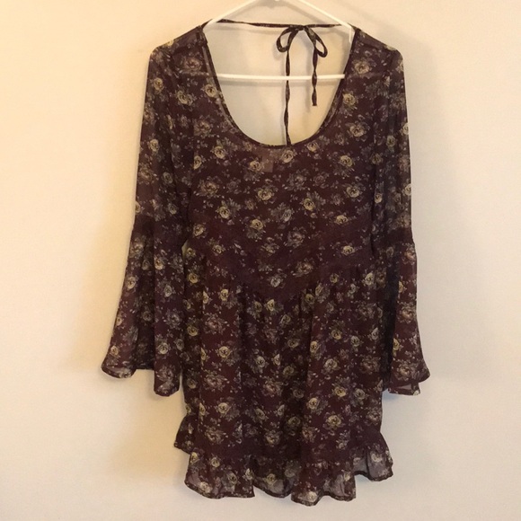 Band of Gypsies Tops - Boho Floral sheer top/dress
